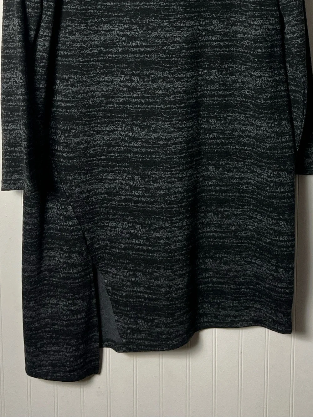 Michael Kors Heathered Black Gray Long Sleeve Knit Dress Size XL